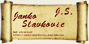 Janko Slavković vizit kartica